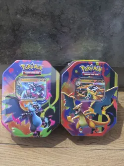 Pokemon TCG Mega Charizard ex Tins X + Y (Set of 2 Tins) - Brand New & Sealed 🔥 - Image 1