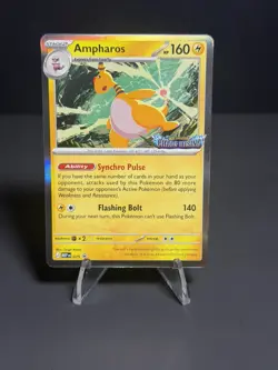 Pokemon TCG Ampharos #75 Chaos Rising Stamped Promo Defect on Bottom - Image 1