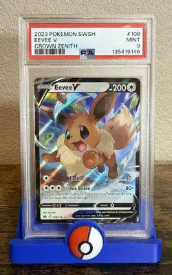 GRADED PSA 9 2023 Pokemon SWSH Eevee V Crown Zenith #108 - Image 1