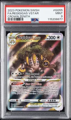 2023 POKEMON SWORD & SHIELD CROWN ZENITH #GG55 FULL ART/REGIGIGAS VSTAR PSA 9 - Image 1