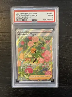 Pokemon TCG Gardenia's Vigor GG61/GG70 Full Art Holo Ultra Rare PSA 9 2023 - Image 1