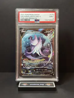 2021 Pokemon Sword & Shield Chilling Reign FA Galarian Articuno V #170 PSA 9 - Image 1