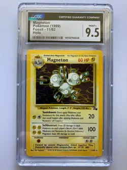 Magneton 11/62 Fossil Unlimited Holo CGC 9.5 Pokemon - Image 1