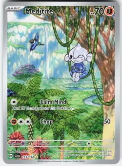 Pokemon Meditite 153/142 Illustration Rare Stellar Crown Pokemon Near Mint - Image 1