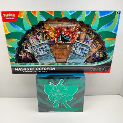 Pokemon TCG-Twilight Masquerade ETB + Masks of Ogerpon Premium Collection Sealed - Image 1