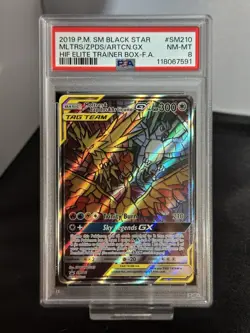 Pokemon TCG Moltres Zapdos Articuno GX SM210 PSA8 NM-MT - Image 1