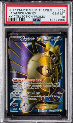 2017 POKEMON PREMIUM TRAINER XY COLLECTION PROMO FULL ART/AEGISLASH EX PSA 10 - Image 1