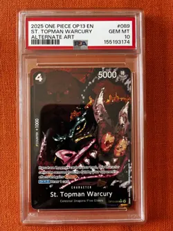 2025 One Piece OP13 EN St. Topman Warcury Alternate Art #OP13-089 PSA 10 Gem - Image 1