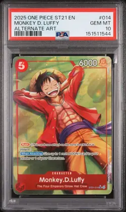 One Piece Monkey D. Luffy Alternate Art #ST21-014 Gear5 Starter Deck (PSA 10) - Image 1