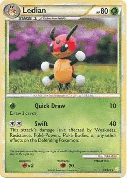 Pokemon HeartGold SoulSilver Card 25/123 Ledian - Image 1