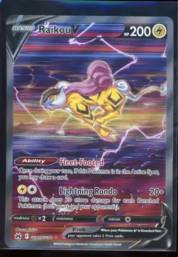 Pokemon Card Raikou v GG41/GG70 Galarian Gallary Crown Zenith Near Mint - Image 1