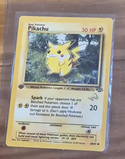 1999 Pokemon Pikachu (W Stamp) 1st Ed. Jungle Duelist WotC Promo Card 60/64 NM - Image 1