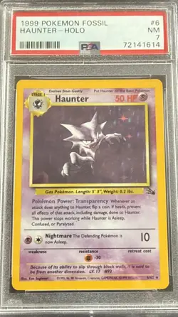 1999 Pokemon Fossil Haunted-Holo Card PSA 7 - Image 1