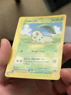 CHIKORITA 100/165 Expedition REVERSE HOLO RH E-READER Pokemon TCG card VLP-NM - Image 3
