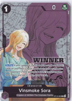 Vinsmoke Sora OP12-062 Winner Promo Foil One Piece Card English NM - Image 1