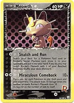 Pokemon Team Rocket Returns 46/109 Rocket's Meowth Card - Image 1