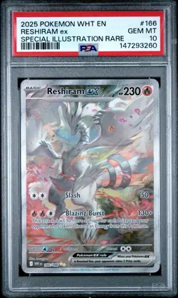 PSA 10 Reshiram EX 166/086 White Flare Pokemon TCG Card SIR Gem Mint New Cert - Image 1