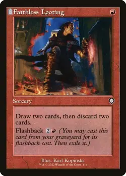 MTG - Faithless Looting (Retro) - The Brothers' War - X1 - (NM) - - Image 1