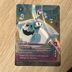 Happy Passenger Olaf 209/204 Enchanted Holo Foil Lorcana TCG Mint/NM Shimmering - Image 1