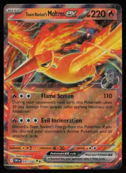 TEAM ROCKET'S MOLTRES EX 031/182 DOUBLE RARE DESTINED RIVALS POKEMON NM/M - Image 1