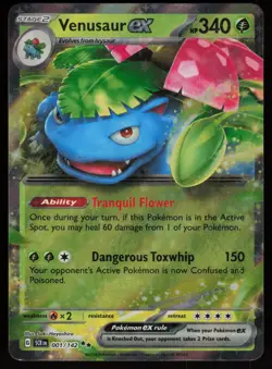 VENUSAUR EX 1/142 DOUBLE RARE STELLAR CROWN POKEMON NM/M - Image 1