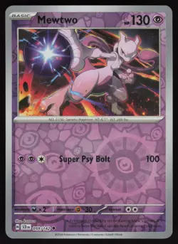 MEWTWO 59/142 UNCOMMON STELLAR CROWN POKEMON REVERSE HOLO NM/M - Image 1