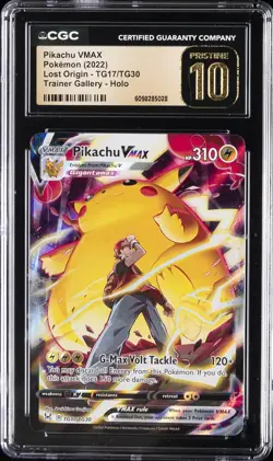 2022 POKEMON LOST ORIGIN TRAINER GALLERY HOLO #TG17 PIKACHU VMAX CGC 10 PRISTINE - Image 1