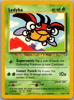 Ledyba 63/111 Common Neo Genesis Pokemon Unlimited Near Mint - Image 1