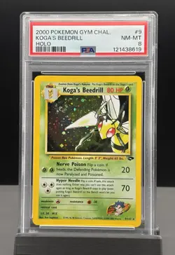 2000 Pokemon Gym Challenge #9 Koga's Beedrill Holo PSA 8 NM-MT - Image 1