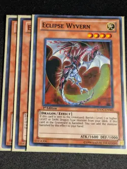 Yugioh - 3x Eclipse Wyvern SDDC-EN003 1st Edition Super Rare LP - Image 1