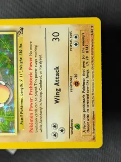 Aerodactyl 1/62 - Fossil Unlimited Holo Rare Pokemon TCG HP - Image 5