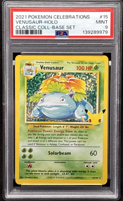 2021 Pokemon Celebrations - Classic Coll - Venusaur - Holo - 15/102 - PSA 9 - Image 1