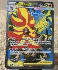 Mega Pyroar EX 099/086 CRIEN Secret Rare Full Art Holo English Pokemon TCG - Image 1