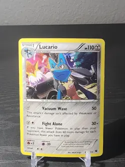 Pokemon TCG Lucario Fates Collide 63/124 Holo Rare Cosmos Holo Rare - Image 1