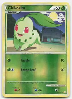 Chikorita 59/123 Common HeartGold & SoulSilver Pokemon Reverse Holo LP - Image 1