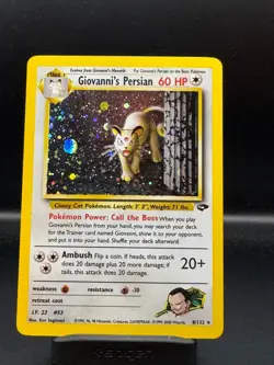 Giovanni's Persian 8/132 Gym Challenge Holo Rare LP Pokemon TCG - Image 1