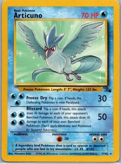 Articuno 17/62 Rare Fossil Pokemon Unlimited Near Mint - Image 1