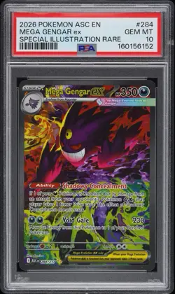 2026 POKEMON ASC EN-SPECIAL ILLUSTRATION RARE #284 MEGA GENGAR EX PSA 10 - Image 1