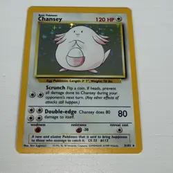 Pokemon- Chansey 3/102 Base Set Unlimited Rare Holo - Image 2