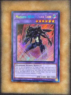 Yugioh Masked HERO Dark Law RA01-EN025 Secret Rare 1st Ed NM - Image 1