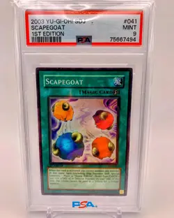 Yugioh PSA 9 Scapegoat SDJ-041 1st Edition Super Rare 2003 Starter Deck Joey - Image 1