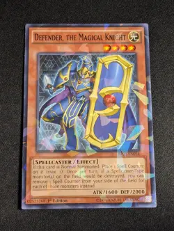 Yugioh - Defender, The Magical Knight BP03-EN054 1st Edition Shatterfoil Rare NM - Image 1