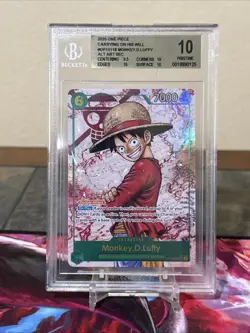 2025 One Piece Carrying On His Will Alternate Art Monkey D Luffy BGS 10 PRISTINE - Image 1