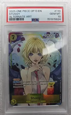 One Piece - Carrying on His Will - Stussy - OP13-110 Alt Art - PSA 10 - Image 1