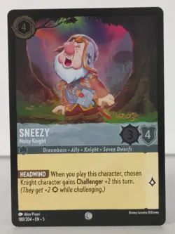 Sneezy - Shimmering Skies - 180/204 - Lorcana TCG - Foil - Common - Image 3