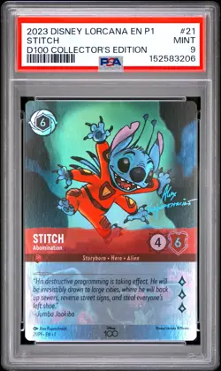 2023 DISNEY LORCANA EN P1-PROMO #21 STITCH - ABOMINATION PSA 9 - Image 1