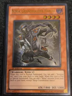 YuGiOh TCG Ultimate Rare Ninja Grandmaster Hanzo ORCS-EN029 1st Edition NM - Image 1