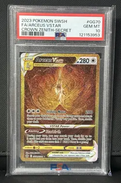 Pokemon Arceus VSTAR TCG Crown Zenith Holo Card GG70/GG70 Secret Rare PSA 10 - Image 1