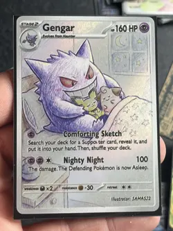 Gengar Fan Art Kanto Heroes Holo Mega Custom Evolutions Card #151 - Image 1