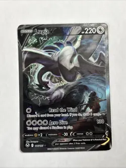Lugia V Alt Full Art Holo LP 186/195 Sword & Shield Silver Tempest Pokemon Card - Image 1